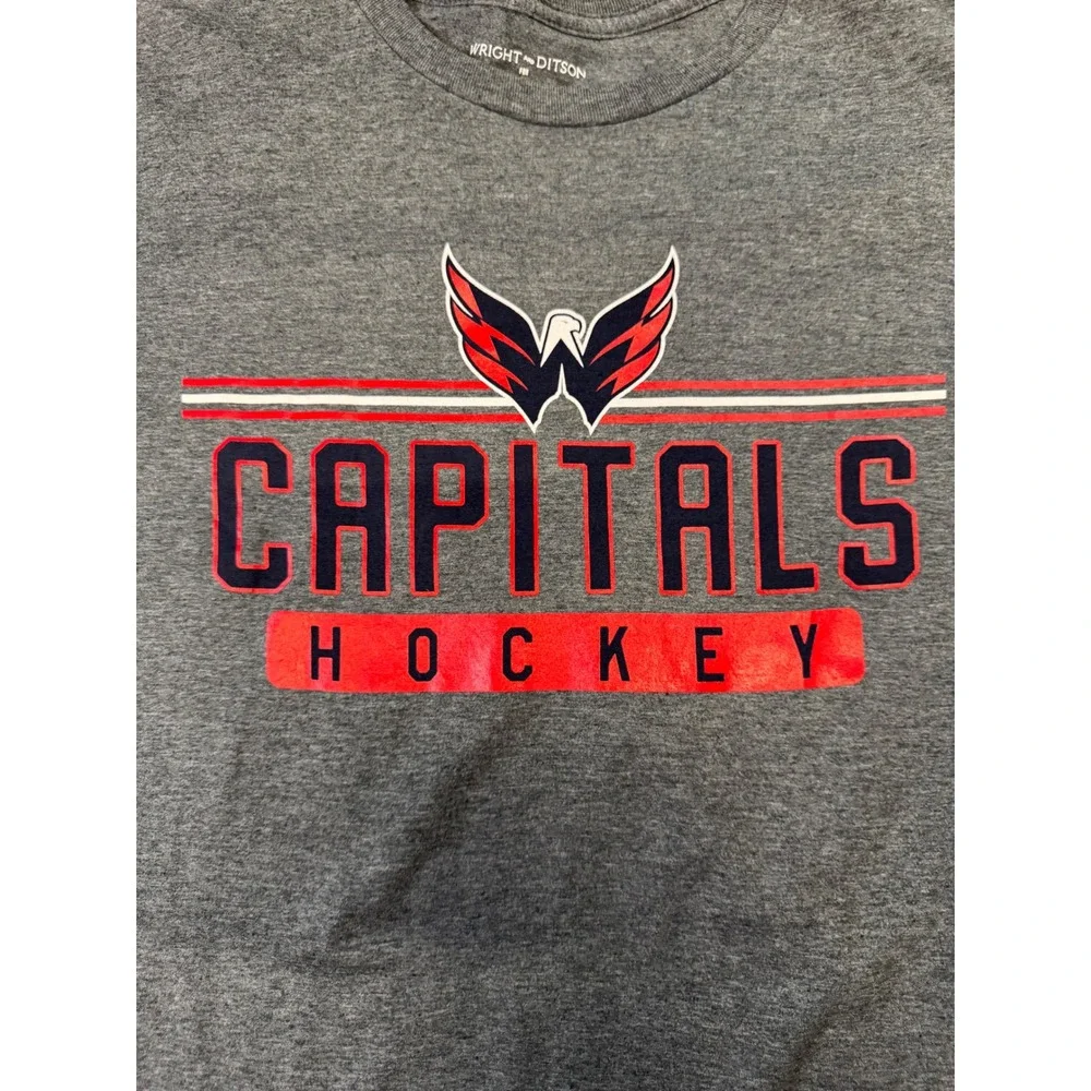 Wright and Ditson Washington Capitals NHL Hockey T-Shirt Mens‎ Large Gray L